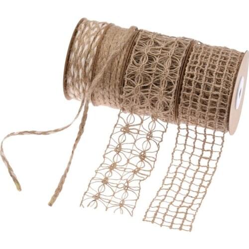 Diy Hemp Rope Weaving Belt Hollow Garden Decoration Home Gift Wrapping Eco-Friendly Braided Hand Sewing Fabric Cords 10 Yards
