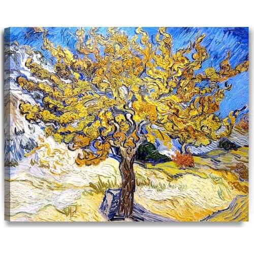 The Mulberry Tree, Vincent Van Gogh Art Reproduction. Giclee Canvas Prints Wall Art for Home Decor , Ready to Hang Drop shipping