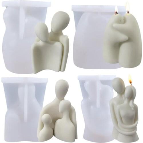 DIY Warm Hug Family Candle Silicone Mold DIY Lovers Aromatic Plaster Soap Candle making Wedding Gifts Craft Home Decor Supplies