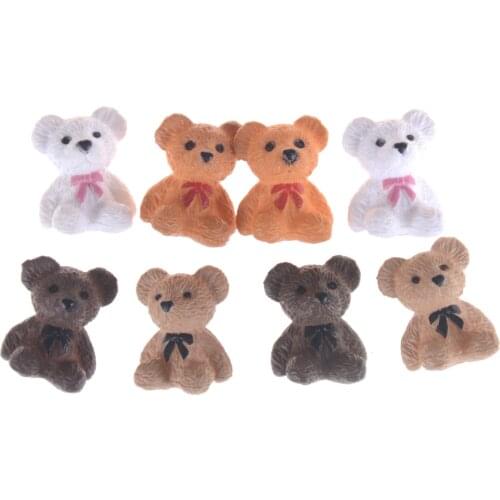 TOYZHIJIA New 1:12 Scale little Sitting bear 4 color Doll Dollhouse Miniature for Toy Food Kitchen living room Accessories