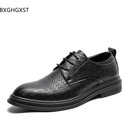 Black Dress Shoes Mens Fashion Oxford Summer Shoes Men Formal Office Shoes for Man 2021 Chaussure Homme Zapatos De Hombre Sapato