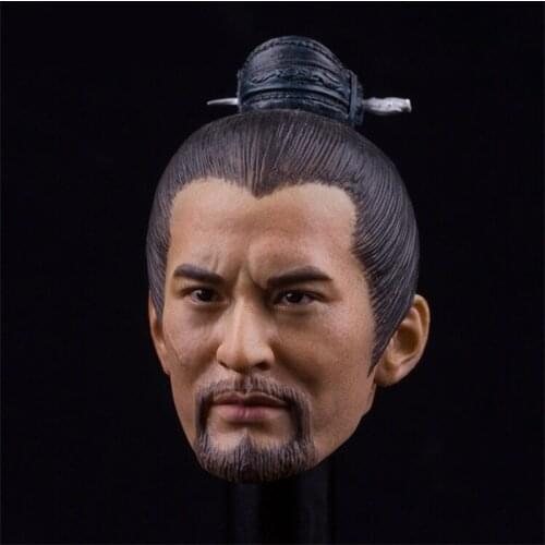 In Stock For Sale 1/6th Ancient Chinese Yue Fei Huang Xiaoming Male Head Sculpture For Usual 12inch Doll Action Figure