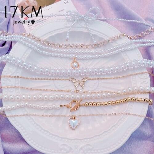 Korean Multilayer Pearl Necklace For Women Vintage Elegant White Imitation Pearl Necklaces 2021 Party Wedding Jewelry