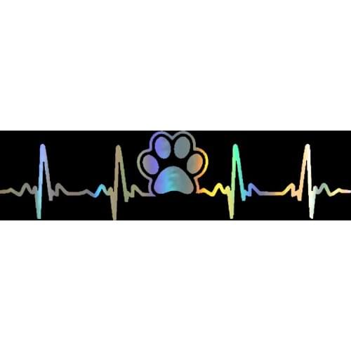 17.7*4.5cm Dog Paw Print Heartbeat Fashion windowbon Fiber window Sticker Vinyl Decal Auto Stickers and Decals window Styling
