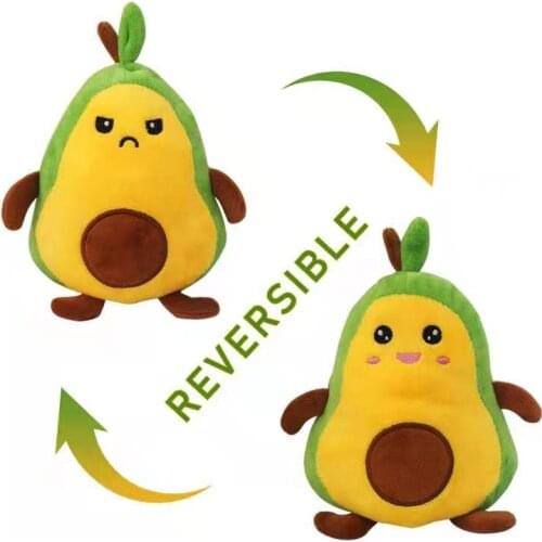 18cm flipped Cartoon avocado doll double face expression flipped cute fruit cartoon doll plush toy Child Toy