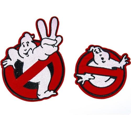 2 Kinds of Full Embroidered Iron on Ghostbusters Ghost Patches Embroidered Clothes Patch For Halloween Clothing Clothes