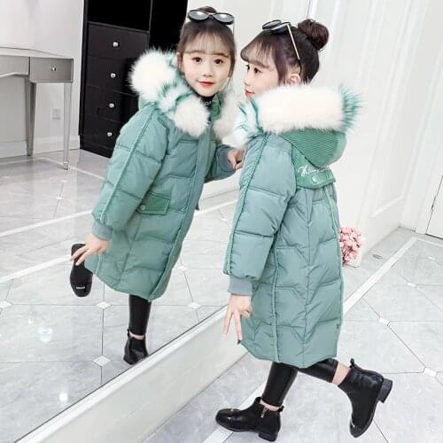 2020 Winter New Kids Jackets for Girls Childrens Clothing Thicken Warm Hooded Down Coats Outwear Winter Overalls Teen Parka