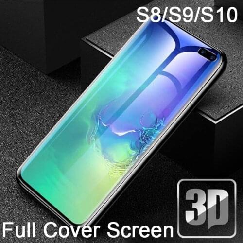 9H 3D Tempered Glass LCD For Galaxy S8/S9/S10+ plus Curved Full screen protector cover For Samsung S8/S9/S10 5G Protective Film