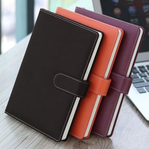 A4 PU Leather Business Notepad Meeting Notebook Ruled Classic Lined Planner Journal Pen Holder Magnetic Buckle Closure Lay-Flat