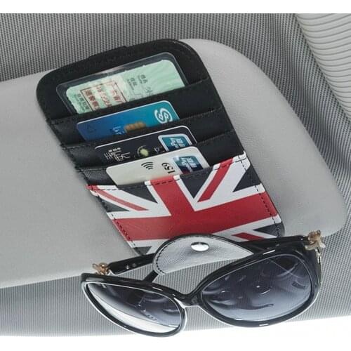 For MINI Cooper Accessories R50 R52 R53 R55 R56 R60 F54 F55 F56 F60 JCW Car Sunshade Card Holder Case Storage Bag Glasses Shelf