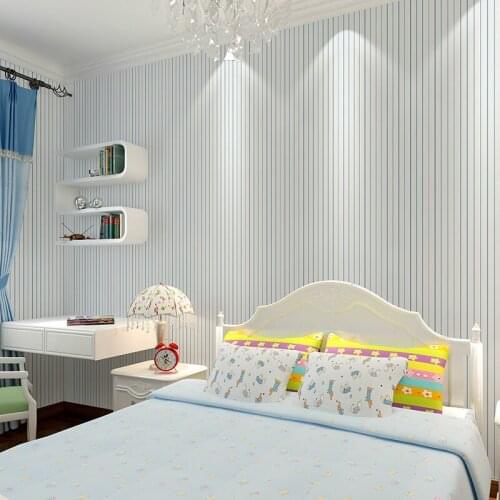 Beibehang European simple color vertical stripes green wallpaper living room bedroom TV background wall non-woven 3d wallpaper