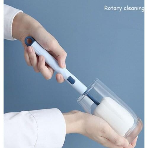 Glass Cleaning Brush no dead Angle Cleaning Glass Artifact long handle the Cup Brush Wash Sponge Cup Brush Bottle Brushes