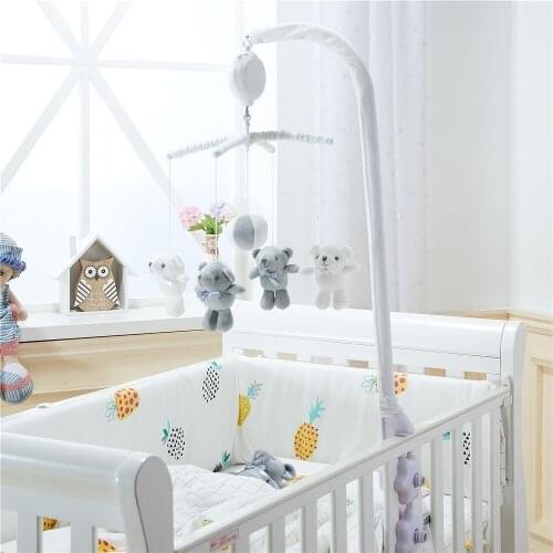 Baby Crib Holder Handmade Toddler Toys Crib Music Box Rattle Mobile Rotate Arm Bracket Wind-up Clockwork Toys For Children