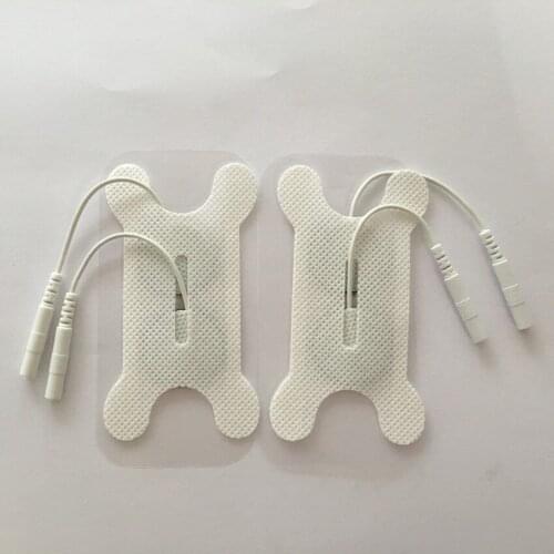DHL 2000pcs(1000pairs) white Throat electrode TENS unit electrode pads with 2.0MM Needle Plug for swallow throat physiotherapy
