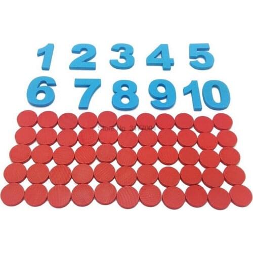 DHL 50set Wooden Montessori Teaching Aid Counting Digital Numeric Bargaining chip Education Toys Building Intelligence Blocks
