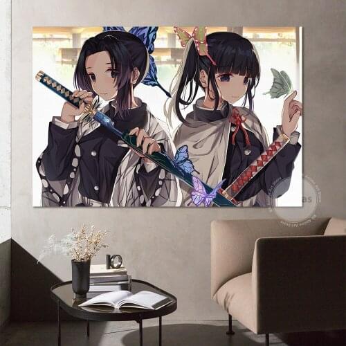 Canvas Anime Kochou Demon Slayer Pictures Home Decoration Paintings Poster HD Prints Wall Art Modular Living Room