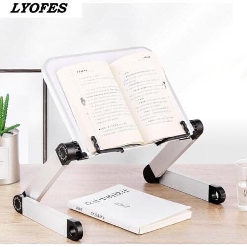 Creative Aluminium Alloy Metal 360 Degree Adjustable Book Reading Shelf Stand Books Reading Bookshelf Laptop Holder Stationery