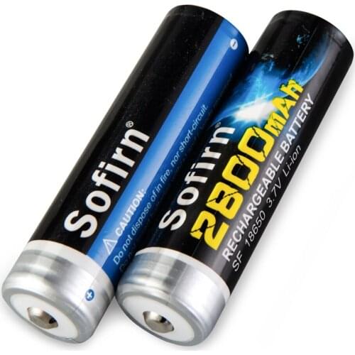 Sofirn 18650 Battery 3.7V 2800mAh Lithium 18650 Rechargeable Button Top Li-ion Batteries with PCB Board Protection