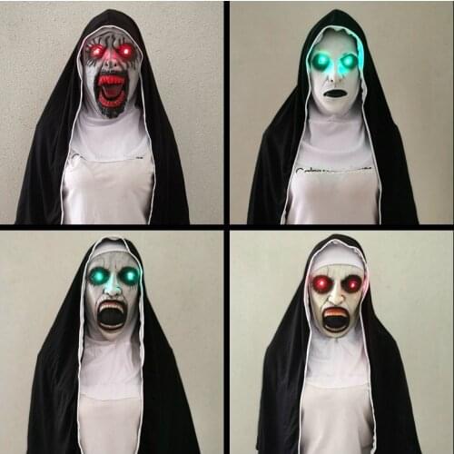 Nun Mask Halloween Cosplay Costumes Props Virgin Mary sister terror Face Mask Party Ghost
