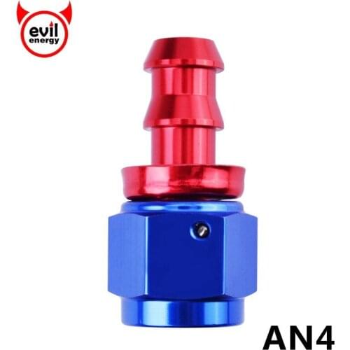 Evil energy AN4 Oil Fuel Push-On Fittings 0/45/90/180Degree Oil Cooler Hose End Anoized Aluminum Fitting Adapter Oil Connector