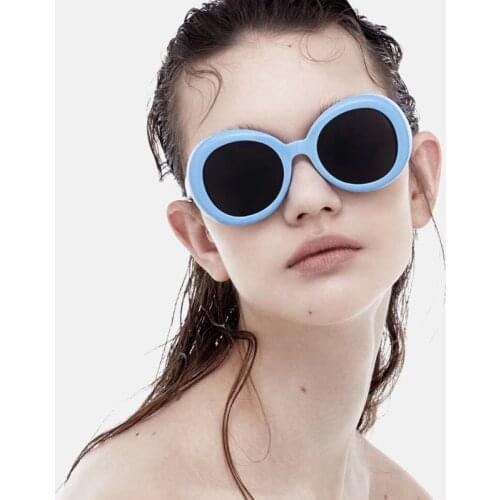 ZUEE Fashion Oval Sunglasses Bad Bunny Glasses Ladies Trendy Hot Vintage Retro Sunglasses for Women/men White Black Sunglasses