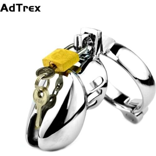 Male Chastity Belt Device Metal Penis Lock Cock Cage Sleeve Adult Flirt BDSM Sex Toys for Men