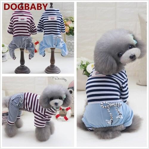 New Arrival Dog Jumpsuit Striped Four-legged Jumpsuits Pajamas Small Medium Dogs Clothes Pet Puppy Cat Dog Vest Romper Clothing