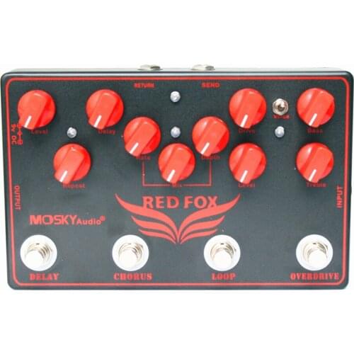 Mosky RED FOX Guitar Effect Pedal Mini Effect Pedal 4-in-1 Guitar Parts & Accessories