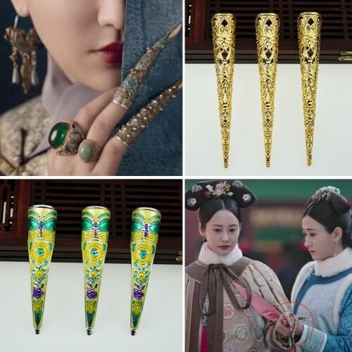 Half finger Gloves Vintage Princess Finger Accessories Thousand-hand Kwan-yin Dance Accessories Fake Nail Chinese Ancient Play