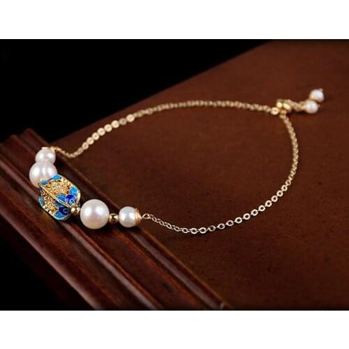 Freshwater Pearl Cloisonne Bracelet 2020 New Women Fashion Cuff Bracelet Bangle Ethnic Boho Vintage Bracelets Party Jewelry Gift