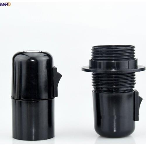 IWHD Plastic Soquete E27 Lamp Holder 110-220V Heat Resistant Switch Fitting E27 Socket Bulb Light Holder Portalamparas CE UL