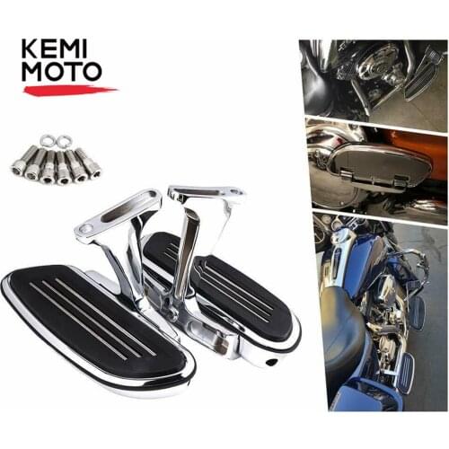 Motorcycle Passenger Floorboards D-shaped for Touring Electra Glide Street Glide Road Glide Road King 1993-2020 Chrome
