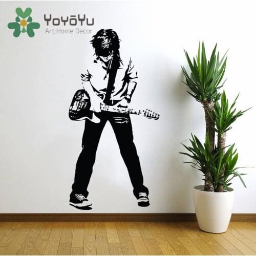 Teenage Rockstar Rock and Roll Wall Decal Art Home Wall Decor Sticker Poster Vinyl Teen boys Bedroom guitar Mural NY-81