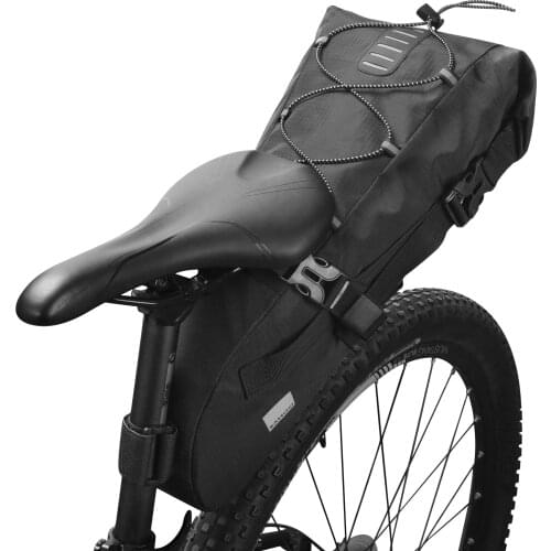 SAHOO 11L Bicycle Saddle Bag Waterproof Bicycle Storage Bag Reflective Cycling Rear Seat Post Bag Tail Rear Bag MTB Bike Bag