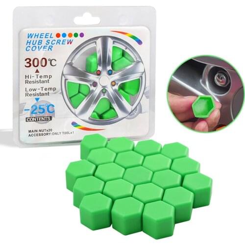 20pcs 19mm Silicone Car Wheel Nuts Covers Nut Caps Tyre Wheel Hub Covers Protection Caps Hub Screw Protector Dust Proof Bolt Rim