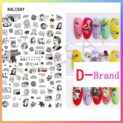 Nail Sticker Famous Brand L Nail Art Sticker for Manicure Back Glue Decals Nail Art Decals for Design Foil Manicure Decoration