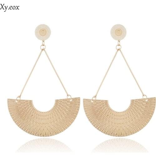 Vintage Punk Earring Hollow out U Shape Flower Metal Earrings For Women Gold Earring Indian Jewelry