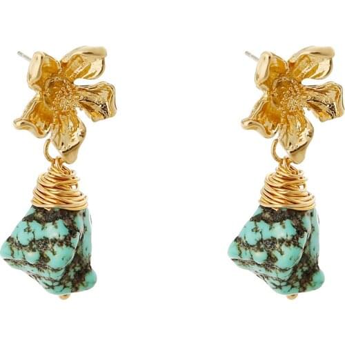 Vintage Drop and Dangle Earrings for Women Minimalist Bohemian Aretes Earrings Boho Turquoise Piercing Fashion 2021 Trend