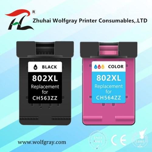 YI LE CAI Compatible ink cartridge for HP 802 802XL Black Tri Color Combo for Deskjet 1000 1010 1050 1510 2000 2050 3050