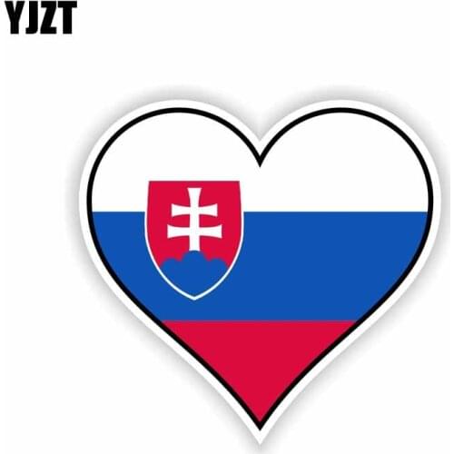 YJZT 11.5CM*10.6CM Personality SLOVAKIA Heart Car Sticker Window Motorcycle Helmet Decal 6-1650