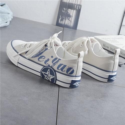 Womens Casual Lace Up Running Sneakers Fashion Letter Printing Canvas Shoes Autumn Students Flat Low Vulcanize Shoes