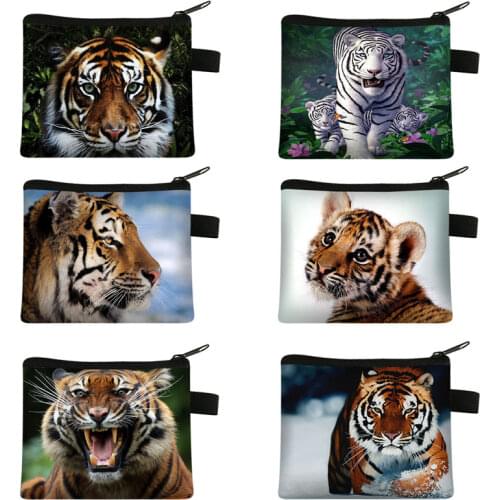 Northeast Tiger White Tiger Print Coin Purse Women Wallet Small Handbag Money Bags Teenagers Mini Purse Card Keys Lipstick Bags
