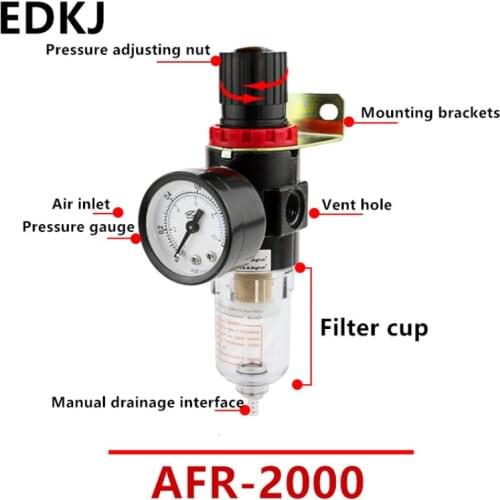 1pc AFR-2000 AFC-2000 Pneumatic Filter Air Treatment Unit Pressure Regulator Compressor Reducing Valve Oil Water Separation