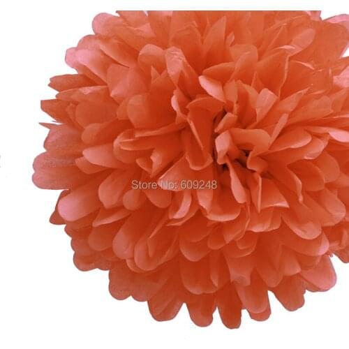 10pcs 8"(20cm) Festival Birthday Holiday Party Nursery Decorations Peach Tissue Paper Pom Poms Hanging Craft Flower Ball