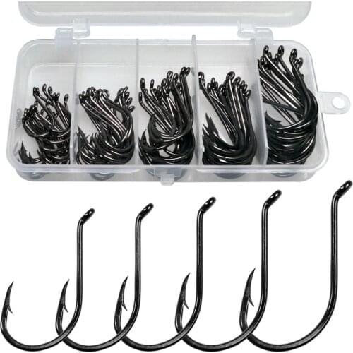 100pcs/box #1/0 #3/0 #4/0 #5/0 #6/0 High-carbon steel Octopus Fishing Hook Fishhooks for Carp Fishing