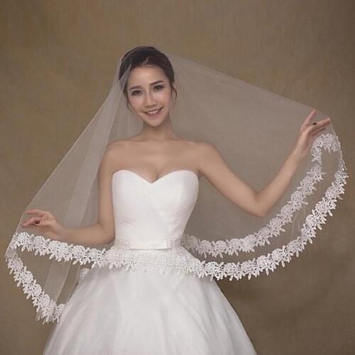 2019 Fashion Lace Appliqued Wedding Veil Cathedral Of Bridal Veils Ivory White Colors Wedding Accessories 3M