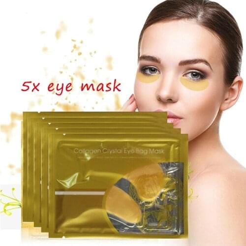 5pcs Crystal Collagen Gold Eye Mask Anti-Aging Dark Circles Acne Beauty Patches For Eye Skin Care Korean Cosmetics