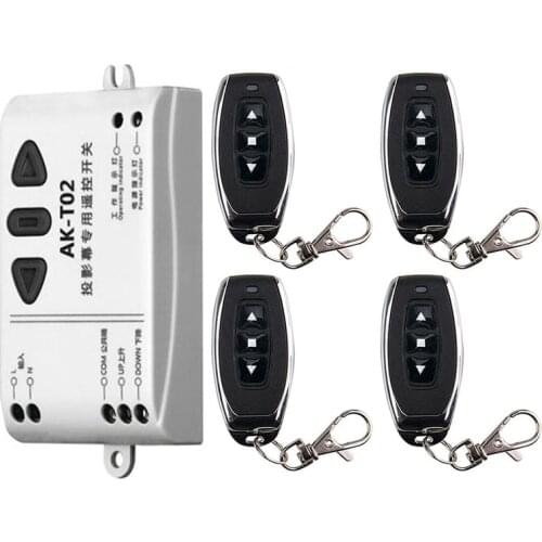 AK-T02 AC 220V Motor Wireless Remote Control Switch UP Down Stop Tubular Motor Controller Motor Forward Reverse TX RX Latched