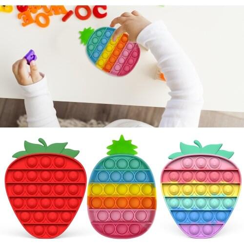 Pineapple Strawberry Fidget Toys Reliver Stress Rainbow Push Bubble Antistress Toys For Adult Kids Sensory Toy To Relieve