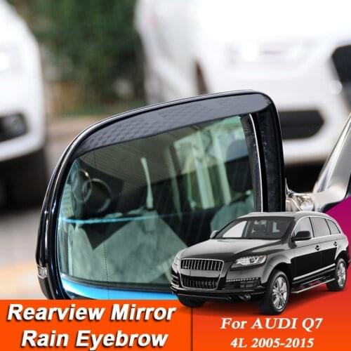 Car-styling For Audi Q7 4L 2005-2015 Carbon Fiber Rearview Mirror Eyebrow Rain Shield Anti-rain Cover Sticker Auto Accessory